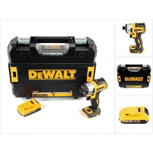 Dewalt Dcf 887 Visseuse À Chocs Sans Fil 18 V Brushless Avec Mandrin De 1/4" + Boîtier Tstak + 1x Batterie 2 Ah- Sans Chargeu