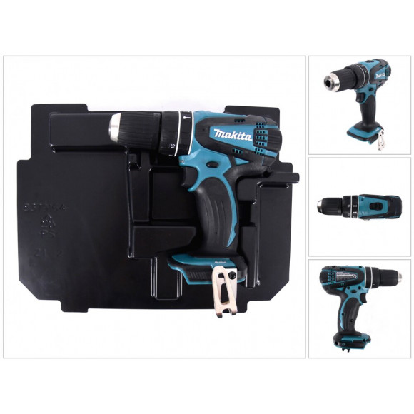 Makita Dhp 456 Ze Perceuse Visseuse À Percussion Sans Fil 18 V Li-ion, Vert + Insert Pour Makpac