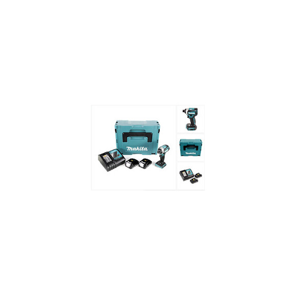 Makita Dtd 154 Ryj 18 V Li-ion Visseuse À Chocs Sans Fil Avec Boîtier Makpac + 2x Batteries Bl1820 2,0 Ah + Chargeur Rapide D