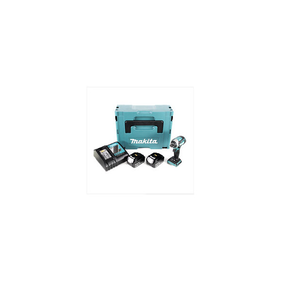 Makita Dtd 154 Rfj 18 V Li-ion Visseuse À Chocs Sans Fil Avec Boîtier Makpac + 2x Batteries Bl1830 3,0 Ah + Chargeur Rapide D