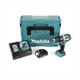 Makita Dhp 484 Ry1j 18v Brushless Li-ion Perceuse Visseuse À Percussion Sans Fil Avec Boîtier Makpac + 1x Batterie Bl 1820 2,