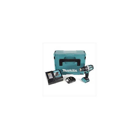 Makita Dhp 484 Ry1j 18v Brushless Li-ion Perceuse Visseuse À Percussion Sans Fil Avec Boîtier Makpac + 1x Batterie Bl 1820 2,