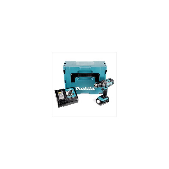 Makita Dhp 482 Y1j-p - 18 V Li-ion Perceuse Visseuse À Percussion Sans Fil Avec Boîtier Makpac + 1x Batterie Bl 1820 2,0 Ah +