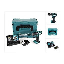Makita Dhp 483 Ra1j 18 V Li-ion Brushless Perceuse Visseuse À Percussion Sans Fil Avec Boîtier Makpac + 1x Batterie Bl 1820 2