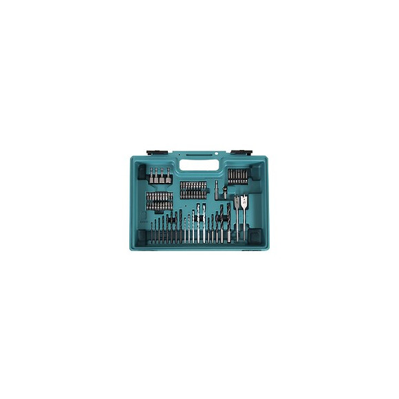Makita Hp 457 Dwe 10 - 18 V Perceuse-visseuse Sans Fil + 2 X Batteries 1,3 Ah  + Chargeur + 74 Pièces D'accessoires + Coffret