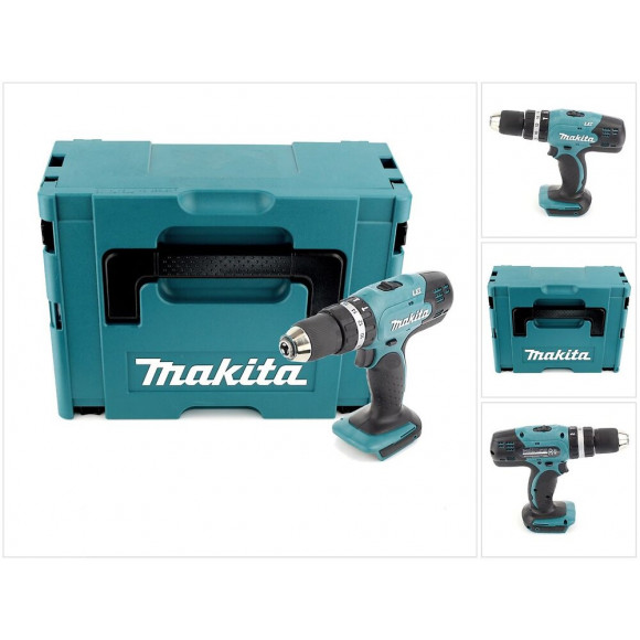 Makita Dhp 453 Zj Perceuse Visseuse À Percussion Sans Fil 18v 42nm + Coffret Makpac - Sans Batterie - Sans Chargeur