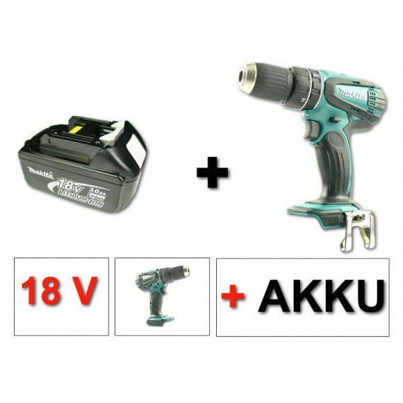 Makita Bhp 456 18v Li-ion Perceuse-visseuse Sans Fil + 1x Batterie Makita Bl1830 B 3 Ah - Sans Chargeur, Sans Coffret