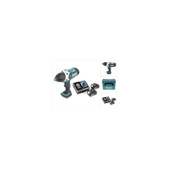 Makita Btw 450 Rfe 18v Li-ion Visseuse À Chocs Sans Fil + 2x Batteries Makita Bl1830 B + Chargeur Dc18rc + Coffret De Transpor