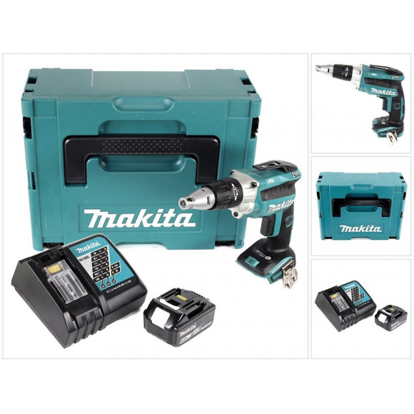 Makita Dfs 250 Rg1j Tournevis À Cloison Sèche 18 V Brushless + 1x Batterie 6,0 Ah + Chargeur +coffret De Ransport Makpac