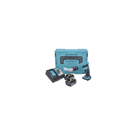 Makita Dfs 451 Rfj Visseuse Plaque De Plâtre Sans Fil, 18 V Li-ion + 2x Batteries Makita 3 Ah + Charageur + Makpac