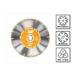 Spit Disque À Tronçonner Diamanté Humide Et Sec 230 X 22,23 Mm, 5 Pcs. ( 922707 )