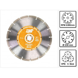 Spit Disque À Tronçonner Diamanté Humide Et Sec 230 X 22,23 Mm, 5 Pcs. ( 922707 )