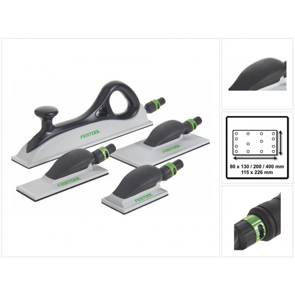 Festool Hsk-a-set: Cales De Ponçage 80x130 / 200 / 400 Mm 115 X 226 Mm (497101)