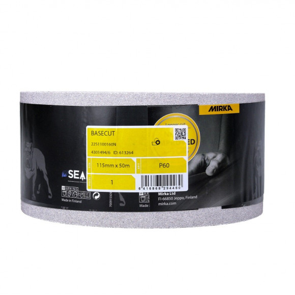 Mirka Basecut Rouleaux De Papier Abrasif 115 Mm X 50 M, P60, 4 Pcs. Papier Abrasif Universel ( 4x 2251100140n )