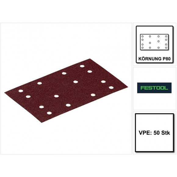 Festool Stf 80 X 133 P80 Ru2/50 Abrasifs ( 499048 ) Abrasifs Haute Performance