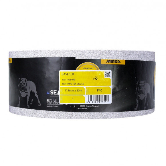 Mirka Basecut Rouleaux De Papier Abrasif 115 Mm X 50 M, P40, Papier Abrasif Universel, 2 Pcs. ( 2x 2251100140n )