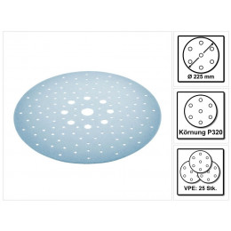 Festool Stf D225 / 128 Disque Abrasif Granat P320 225 Mm - 25 Pièces (205664) Pour Ponceuse Longue Portée Planex