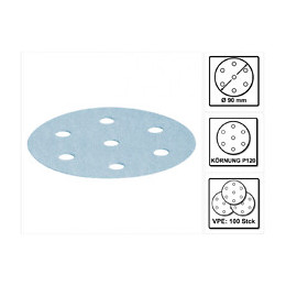 Festool Stf D90/6 Abrasifs Ø90 P120 Gr / 100 Pièces ( 497367 )
