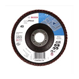 Bosch Plateau À Lamelles X551 Expert For Metal 125mm, K40 - 10 Pièces ( 2608606716 )