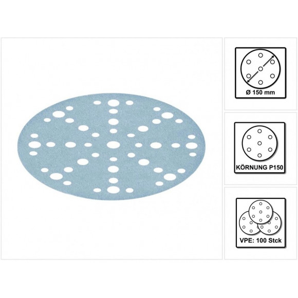 Festool Abrasifs Stf D150/48 P150 Gr/100 150 Mm / 100 Pièces ( 575165 )