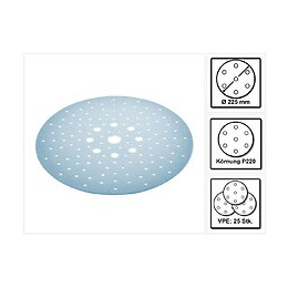 Festool Granat Stf D225/128 Disque Abrasif P220 225 Mm - Pour Ponceuses À Long Bras Planex - 25 Pcs. ( 205662 )