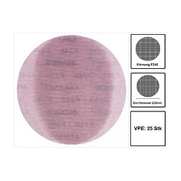 Mirka Abranet Disque Abrasif Auto-agrippant 225 Mm P240, 25 Pcs. (5422302525)