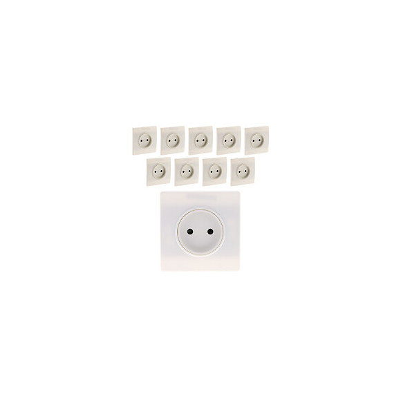 Lot De 10 Prises 2p 16a Borne-auto Vis + Griffes Blanc - Diwone