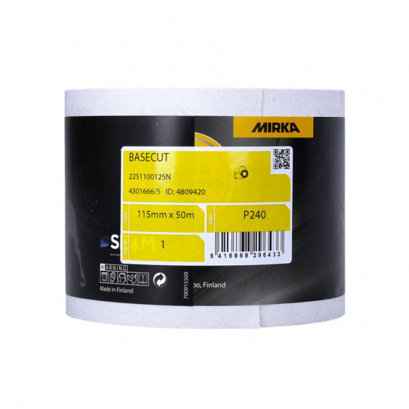 Mirka Basecut Rouleaux De Papier Abrasif 115 Mm X 50 M, P240, 4 Pcs. Papier Abrasif Universel ( 4x 2251100125n )