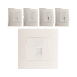 Lot De 5 Prises Tel. Rj 45 Cat.5 Montés Module Large -blanc - Simplea