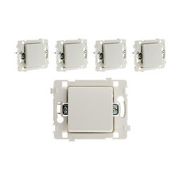 5 Boutons Poussoirs Bornes Automatiques Nu - Blanc - Clarys