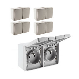 Lot De 5 Doubles Prises 16a 2p+t Étanche - Ip55 - Orok