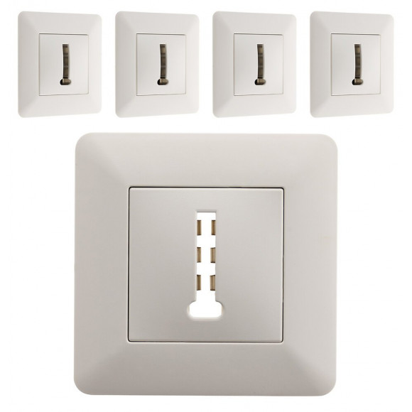 Lot De 5 Prises Téléphone 8 Plots Blanc - Artezo