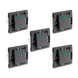 Lot De 5 Boutons Poussoirs À Voyant Bornes Auto - Composable -noir - Venus