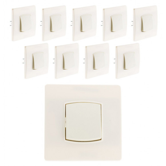 Lot De 10 Boutons Poussoir Borne-auto Vis + Griffes Blanc - Diwone