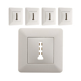 Lot De 5 Prises Téléphone 8 Plots Blanc - Artezo