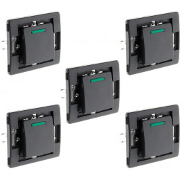 Lot De 5 Boutons Poussoirs À Voyant Bornes Auto - Composable -noir - Venus