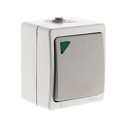 Va-et-vient Simple À Voyant Gris Clair Ip54 - Akya