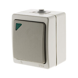 Va-et-vient Simple À Voyant Gris Clair Ip54 - Akya