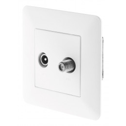 Prise Tv Ø9,52mm + Sat Blanc - Artezo