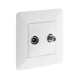 Prise Tv Ø9,52mm + Sat Blanc - Artezo