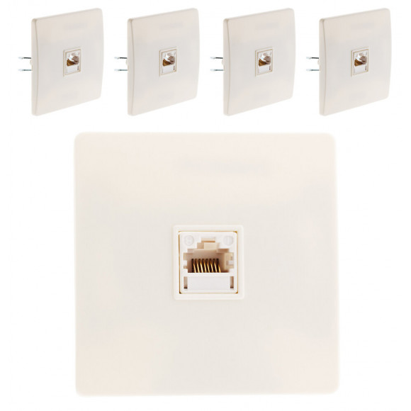 Lot De 5 Prises Téléphone Rj 45 Vis + Griffes Blanc - Diwone