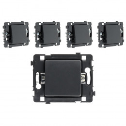 5 Boutons Poussoirs Bornes Automatiques Nu Noir - Clarys
