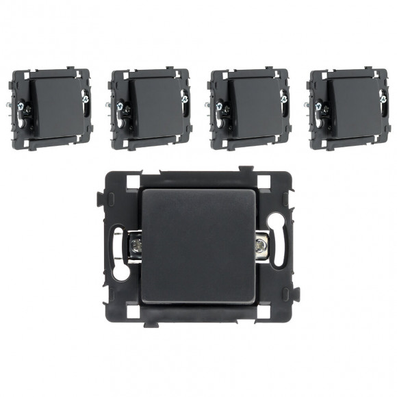 5 Boutons Poussoirs Bornes Automatiques Nu Noir - Clarys