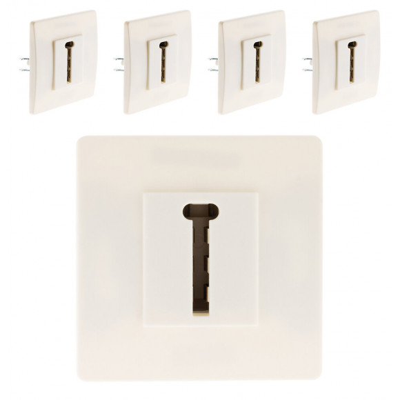 Lot De 5 Prises Téléphone 8 Plots Vis + Griffes Blanc - Diwone