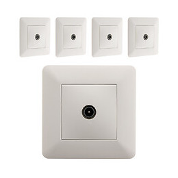 Lot De 5 Prises Tv Ø9,52mm Blanc - Artezo