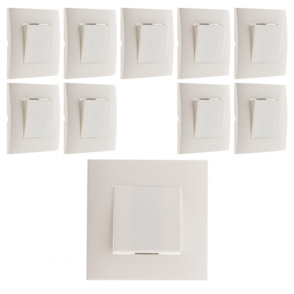 Lot De 10 Poussoirs Montés Module Large Blanc - Simplea
