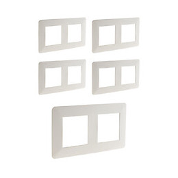 Lot De 5 Doubles Plaques De Finition Horizontales Blanches - Artezo