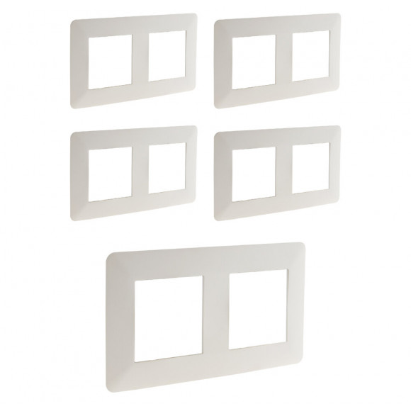 Lot De 5 Doubles Plaques De Finition Horizontales Blanches - Artezo