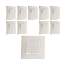 Lot De 10 Poussoirs Montés Module Large Blanc - Simplea