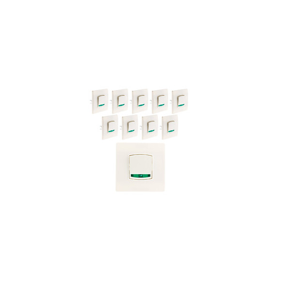 Lot De 10 Boutons Poussoir Voyant Borne-auto Vis + Griffes Blanc - Diwone